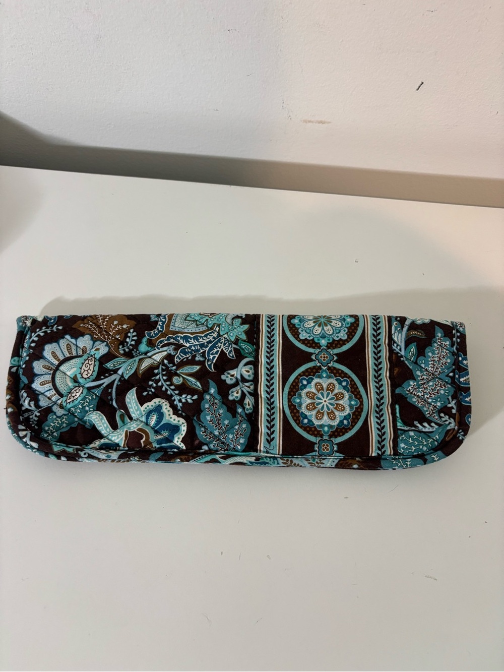 Vera Bradley Brown and Turquoise Paisley Quilted Hot Tool Cover